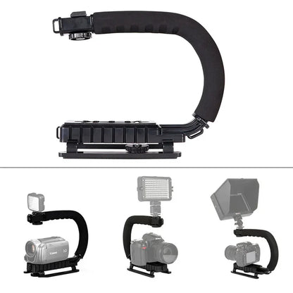 U-Shaped Handheld Camera Stabilizer — Video Grip for DSLR, Nikon, Sony, SLR, and GoPro, Portable Steadicam