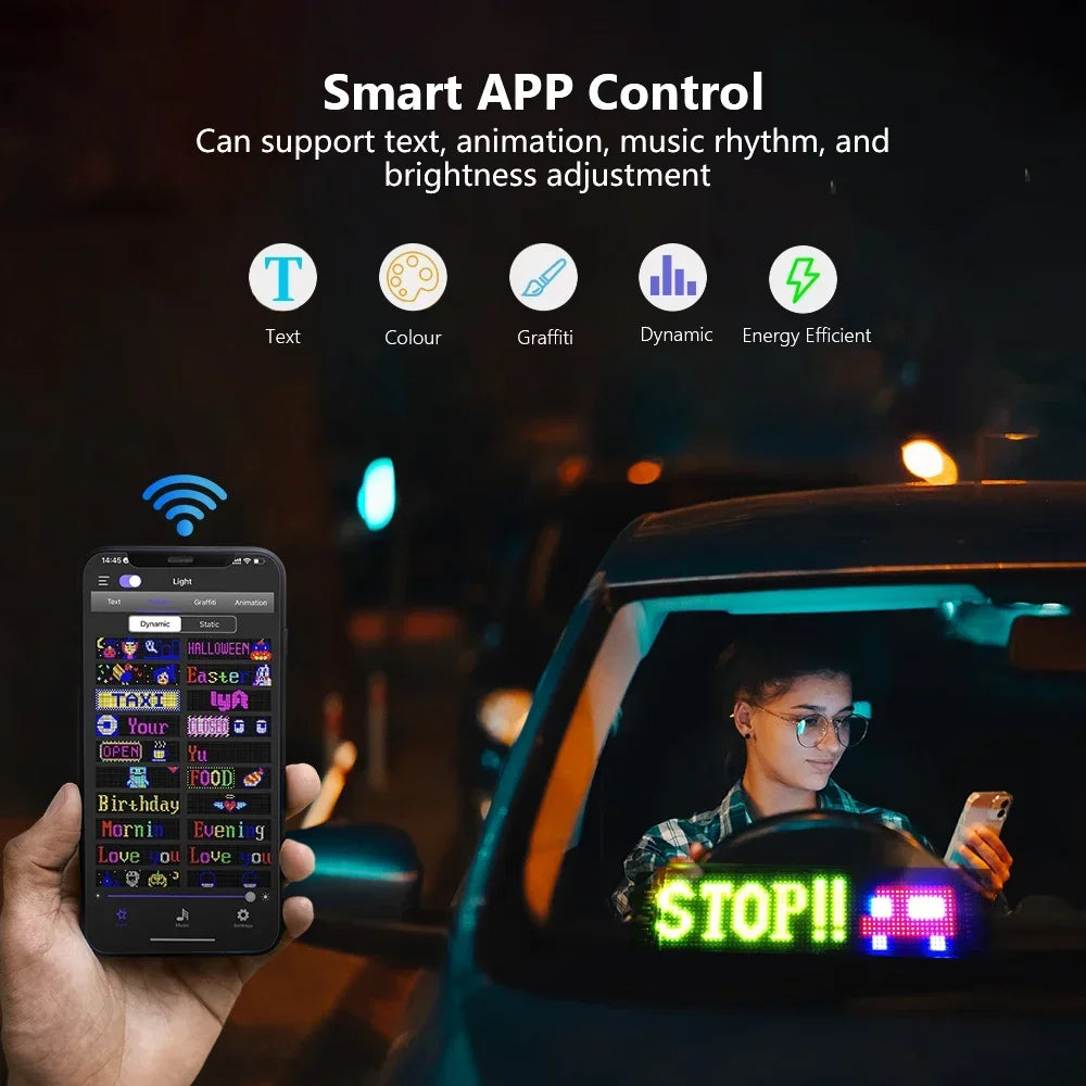 LED Matrix Pixel Panel – Scrolling Bright Advertising Sign with Flexible USB & Bluetooth App Control