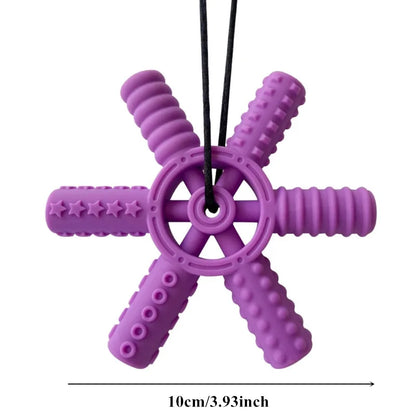 BPA-Free Silicone Baby Teether – Cartoon Sensory Chew Pendant Necklace for Newborns, Autism & ADHD Teething Care