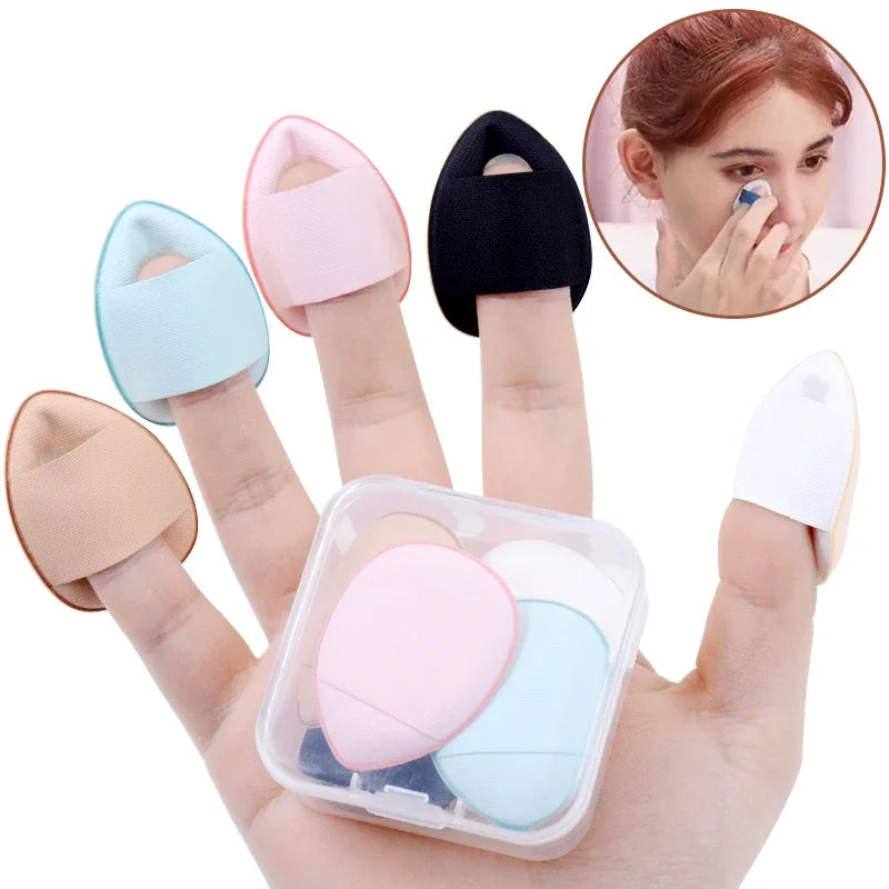 5/10PCS Mini Finger Puff Sponges – Small Air Cushion Makeup Applicators for Foundation & BB Cream
