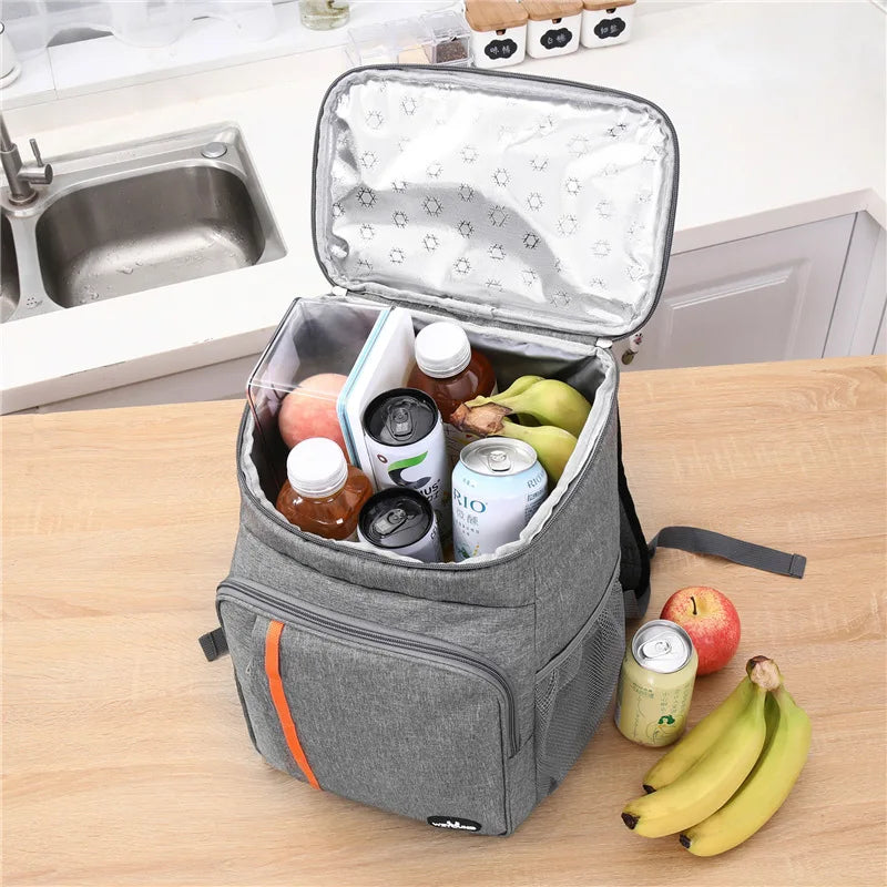 18L Portable Thermal Lunch Bag – Durable Waterproof Insulated Cooler for Food, Camping, and Outdoor Ice Storage Backpack