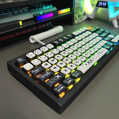 Doomsday Crossing 125-Key Keycap Set - Translucent Pudding PBT+PC Keycaps for MX Switch Mechanical Keyboards