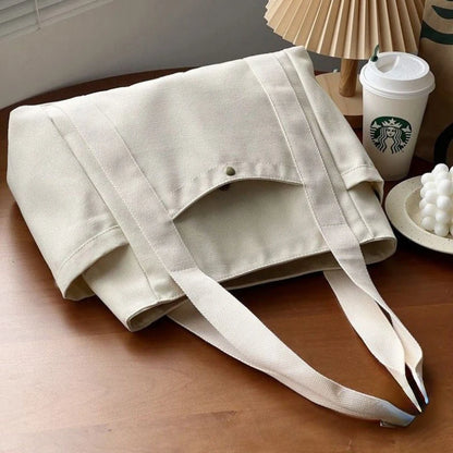 Large Capacity Canvas Tote Bag: Ideal for Work, Commuting, College Style - Student Shoulder Bag for Books & Outfits
