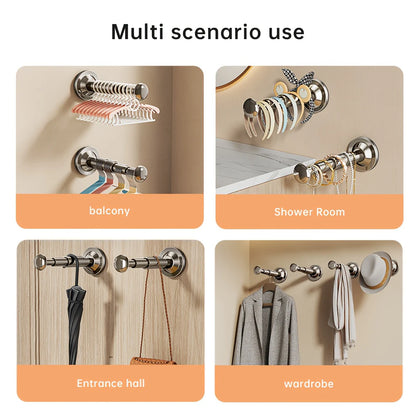 Suction Cup Clothes Hanger — Multi-Function Wall-Mounted Storage Rack for Household & Balcony Organization