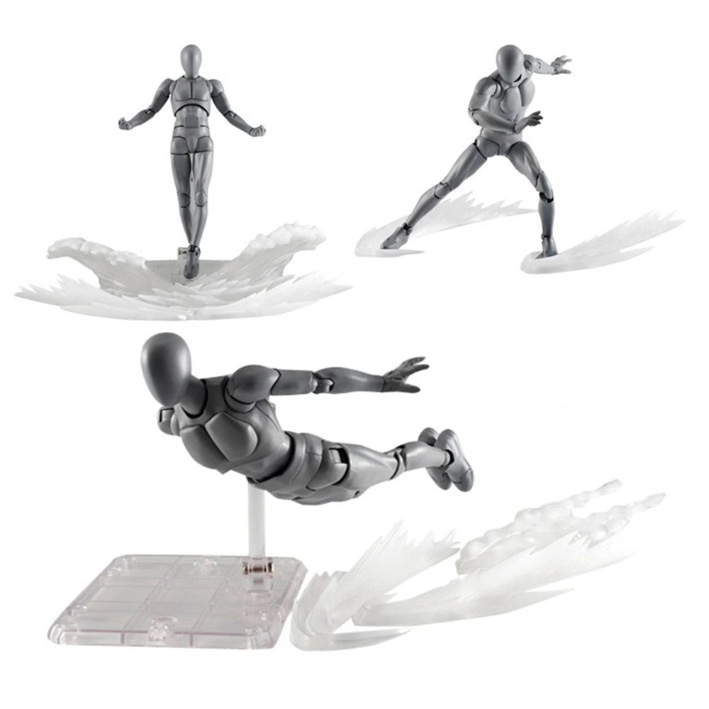 Ice & Whirlwind Flame Special Effects Scene — Luffy, Ace & Bakugou Action Figure Display Toys