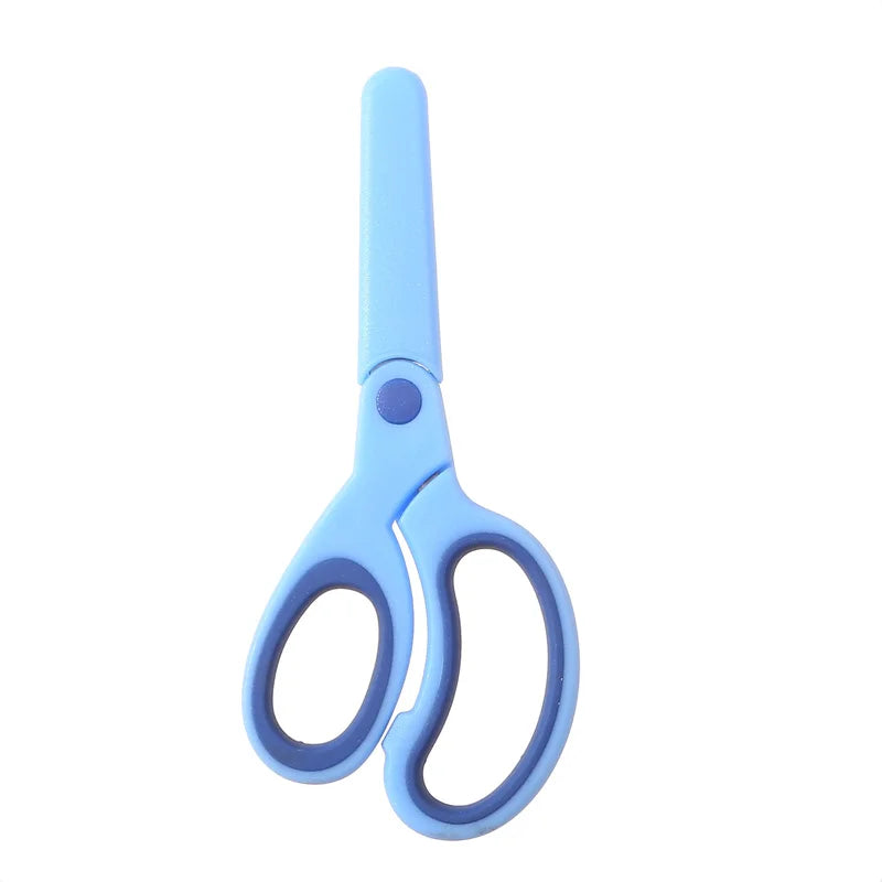 Kids Safety Scissors — Left-Handed Student Scissors with Sleeve for DIY, Paper Cutting & Stationery