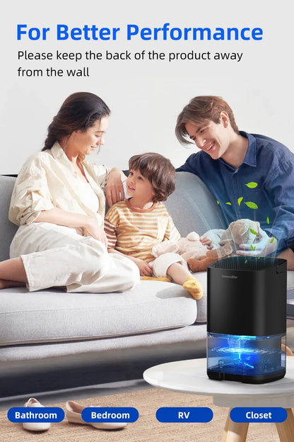 1000ml Portable Dehumidifier – Energy Efficient, Damp, Mold & Moisture Eliminator for Home, Office & RV