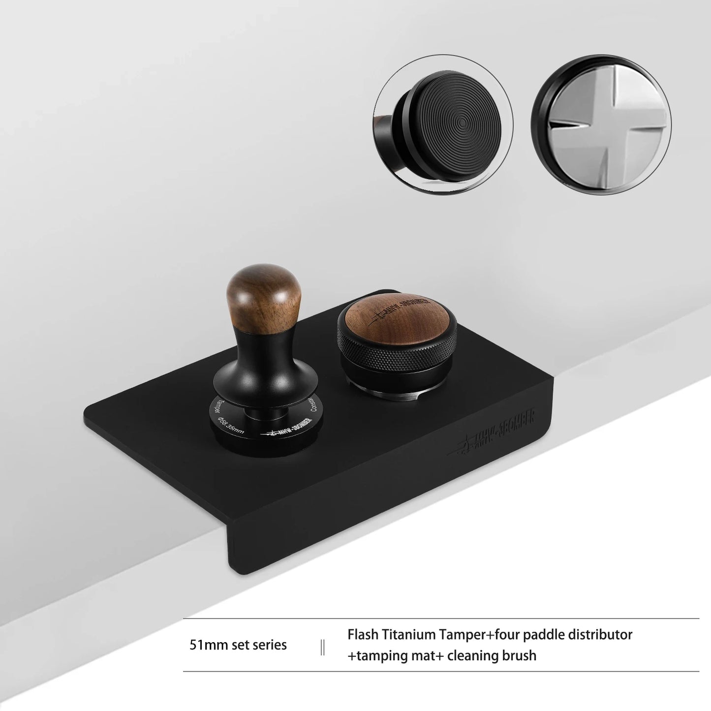 MHW-3BOMBER 30lb Calibrated Coffee Tamper – 51mm/53mm/58mm Flat Espresso Tamper with Spring-Loaded Pressure for Baristas