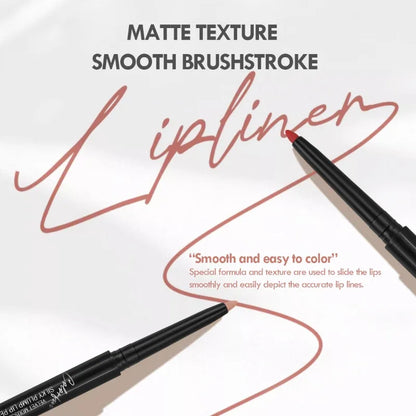 Waterproof Matte Lipliner Pencil – Long Lasting Red Contour Tint, Non-Stick & Moisturizing Lipstick in 12 Colors