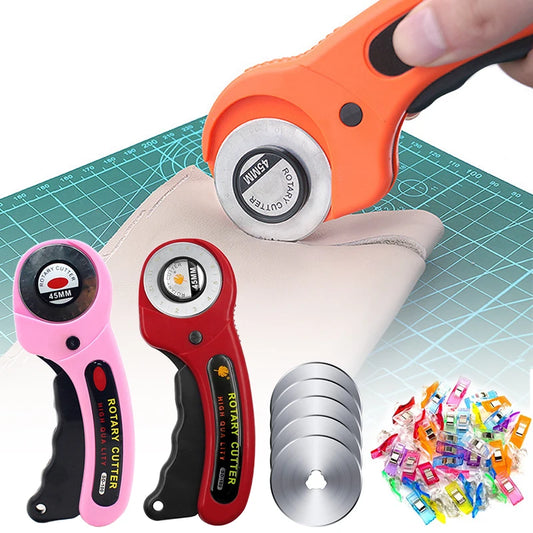 45mm Rotary Cutter Set – Ergonomic Leather & Fabric Cutting Tool for DIY Sewing, Quilting & Craft Projects