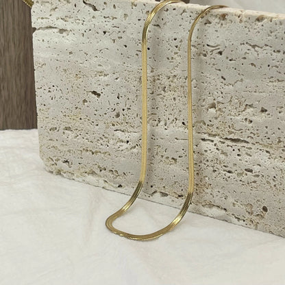 Minimalist Unisex Snake Chain Necklace Choker – Stainless Steel Herringbone Gold Color Fashion Jewelry for Women & Men
