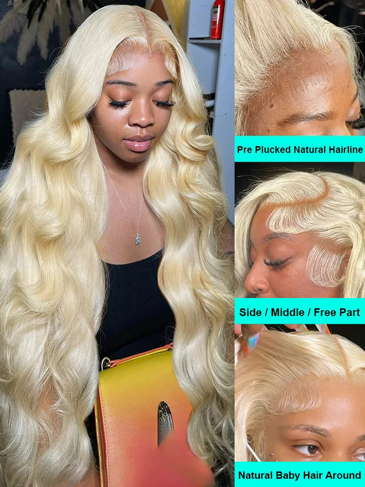 613 Honey Blonde 13x6 HD Lace Front Wig – Body Wave Transparent Human Hair Wig for Black Women
