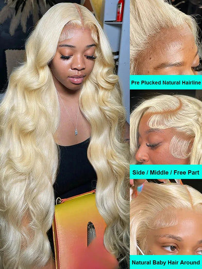 613 Honey Blonde 13x6 HD Lace Front Wig – Body Wave Transparent Human Hair Wig for Black Women