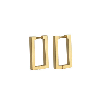 Kshmir Stainless Steel Rectangular Hoop Earrings – Geometric Trendy Jewelry for Women 2023
