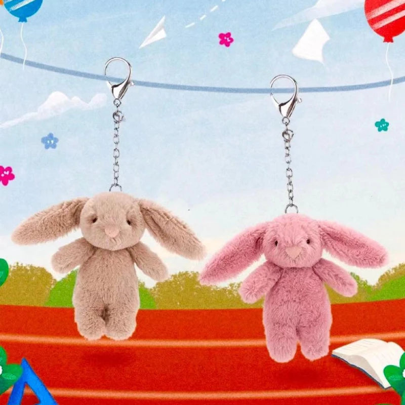Cute Cartoon Rabbit Keychain | Pompom Stuffed Animal Bag, Car & Phone Pendant Gift for Girls