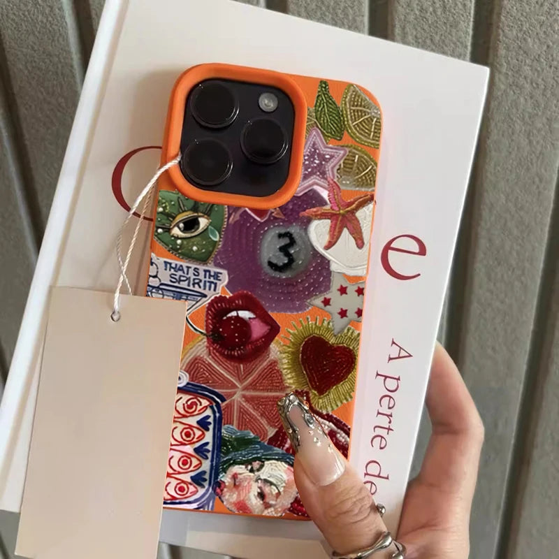 Retro Fruit Pattern iPhone Case - Shockproof Soft Silicone Protective Cover