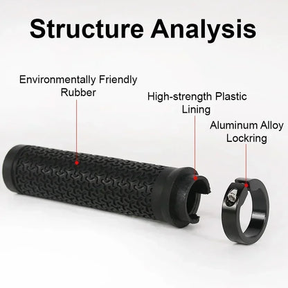 BUCKLOS Lock-On Bicycle Handlebar Grips — Anti-Slip Waterproof MTB Damping Cuffs for Mountain Bikes