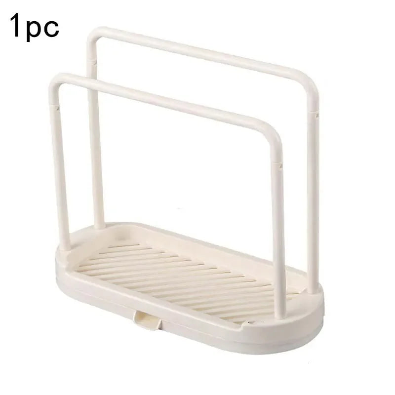 Detachable Kitchen & Bathroom Dishcloth Holder – Sink Sponge Rack & Scrubber Brush Organizer Shelf