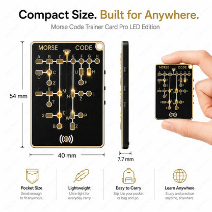 Portable Morse Code Trainer Card - Mini LED Electronic Code Learning & Practice Tool