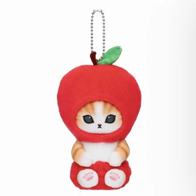 Yoyo Japanese Style Mofusand Plushie Shark Cat Keychain — Cute Fruit & Vegetable Soft Pendant Gift for Girls