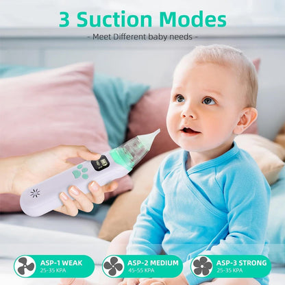 USB Rechargeable Electric Nasal Aspirator - Baby and Kids Nose Cleaner for Gentle Mucus Removal and Nasal Care