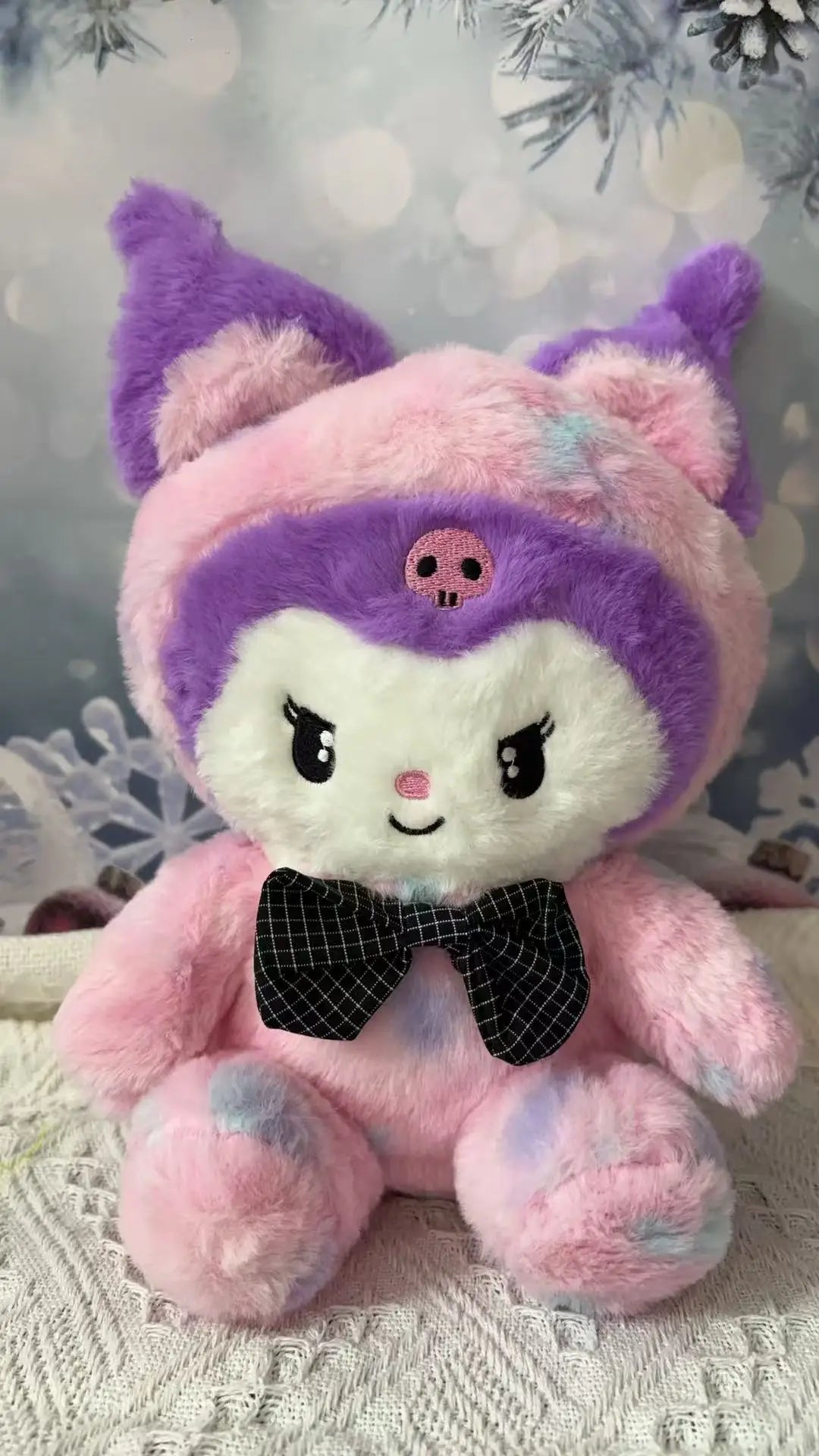 Sanrio Strawberry Kuromi Plush Pillow – Soft Stuffed Animal Toy & Doll Gift for Girls (Strawberry Melody)