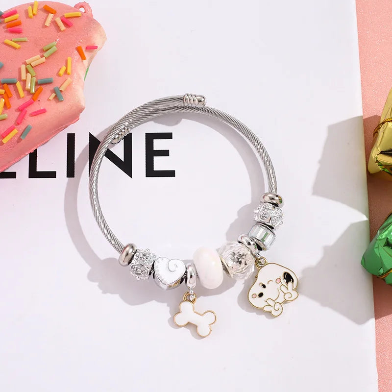 Snoopy Cartoon Bracelet – Adjustable Fashion Wristband for Kids & Adults, Cute Jewelry Gift