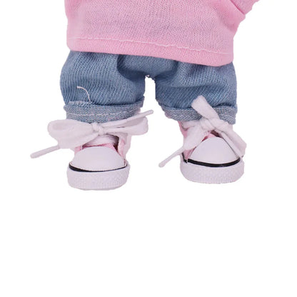 3.8cm Doll Canvas & Leather Shoes for 17cm Labubu Dolls – Cute Doll Clothes Accessories & Gift for Girls