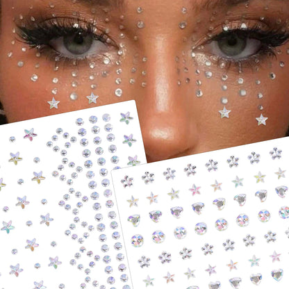 5D Face Diamond Gem Stickers - Colorful Rhinestone Body Makeup Tattoo for Festival, Nail Art & DIY Bling Style
