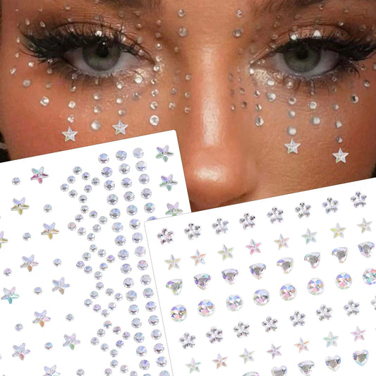 5D Face Diamond Gem Stickers - Colorful Rhinestone Body Makeup Tattoo for Festival, Nail Art & DIY Bling Style