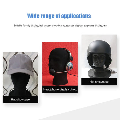 Foam Mannequin Head - Hat, Cap, Wig & Glasses Display Stand with Stable Base for Photography, Closet & Mall Use