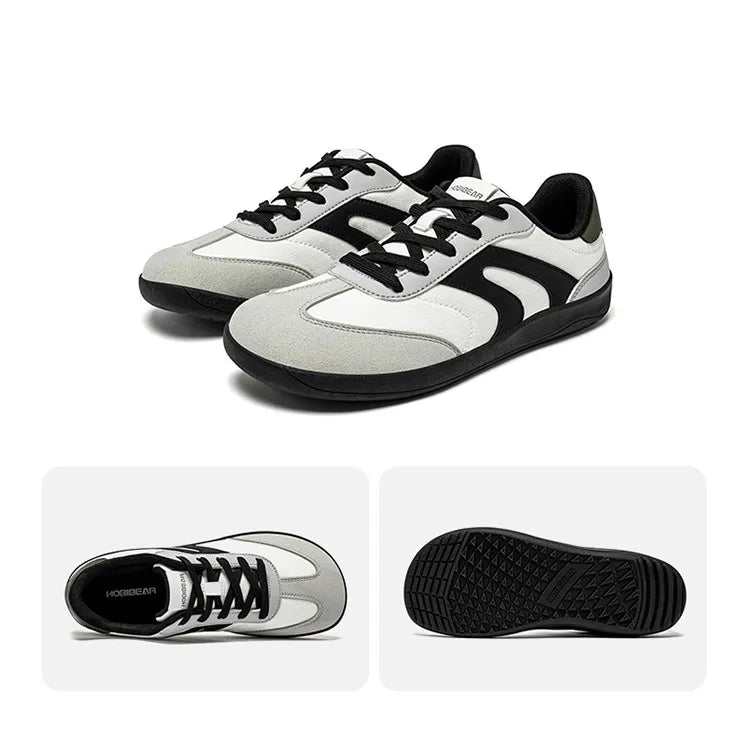 HOBIBEAR Unisex Barefoot Sneakers — Wide-Toe Minimalist Zero Drop Lace-Up Casual Shoes, Non-Slip for Men & Women
