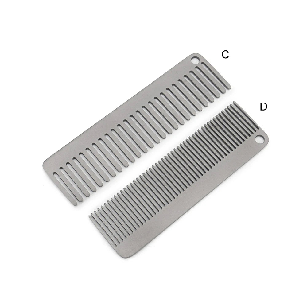 Small Titanium Alloy Portable Comb – Outdoor Camping Keychain Tool & Accessories