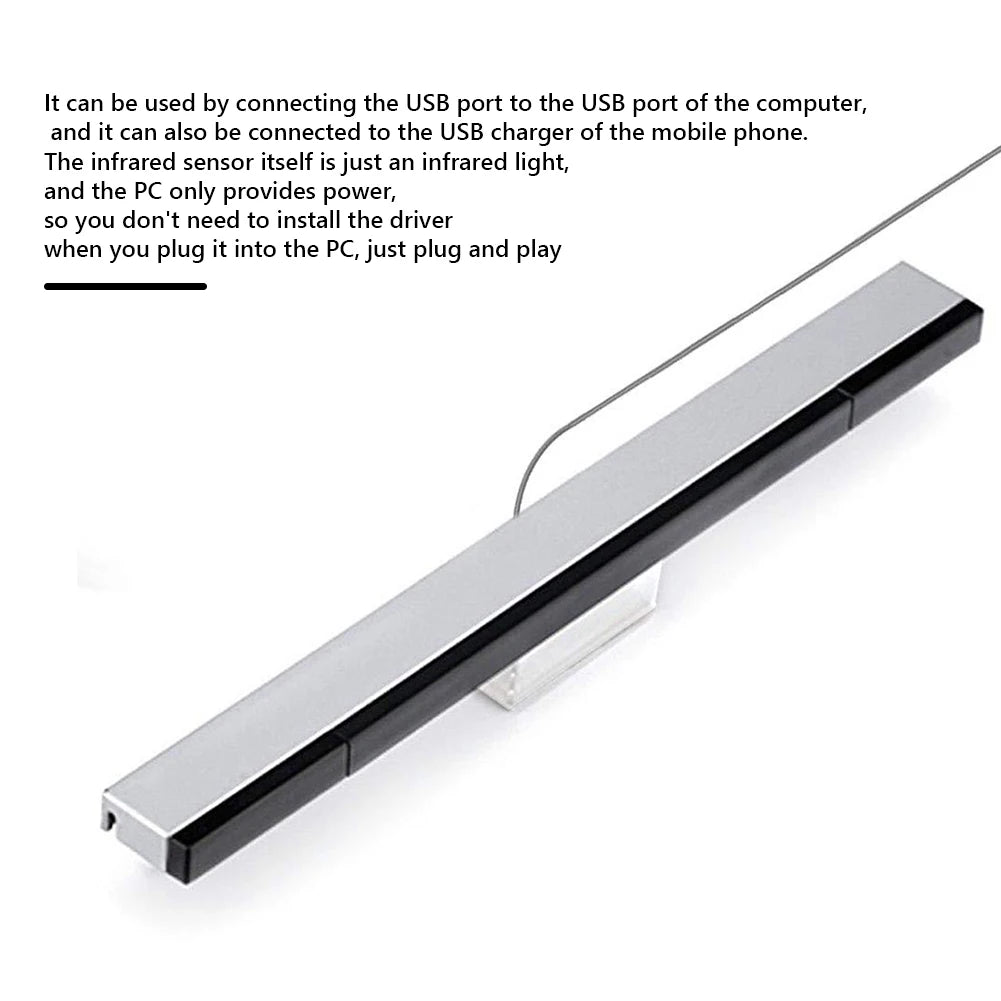 Wired USB Infrared Sensor Bar for Wii/Wii U Remote – TV Replacement Receiver