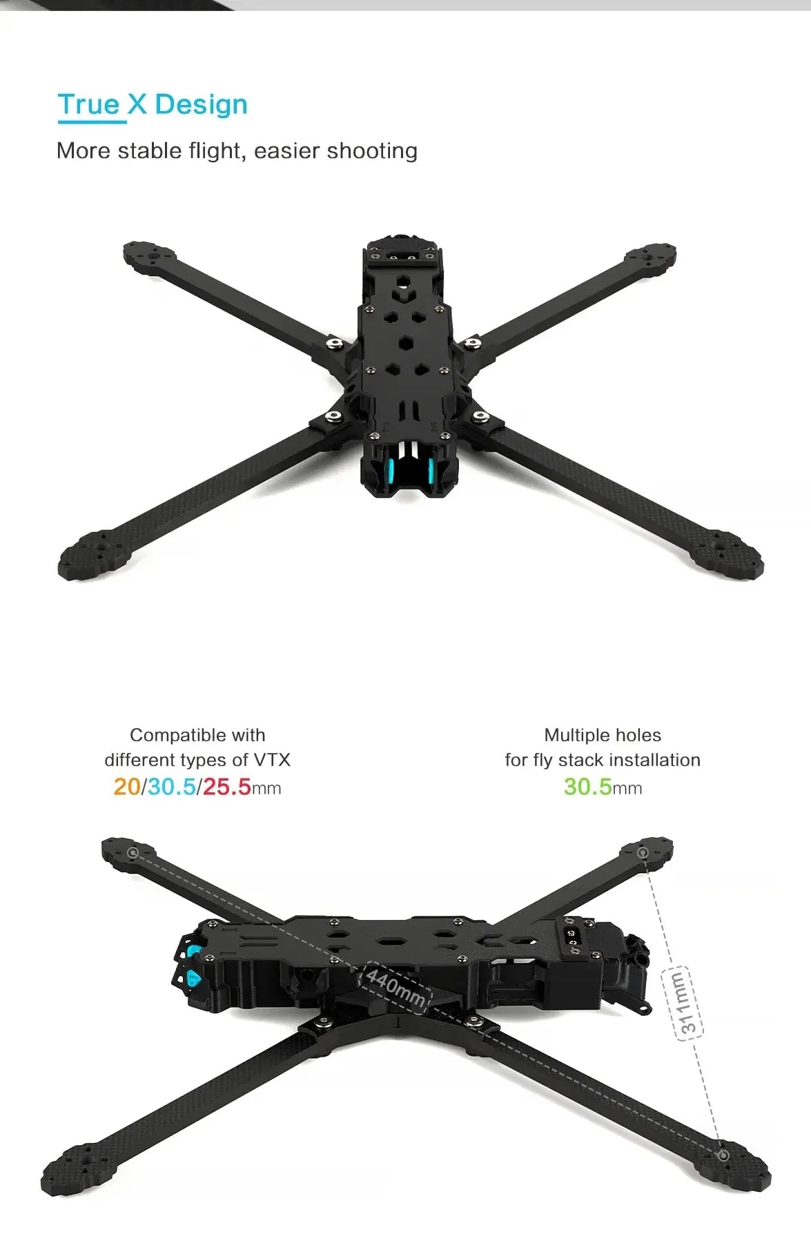 Axisflying Manta 10 X Lite 10-Inch FPV Drone — BNF Long Range Heavy Payload Cinematic Drone with 5.8G Analog VTX, 402mm Wheelbase