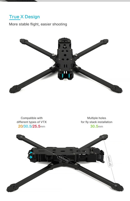 Axisflying Manta 10 X Lite 10-Inch FPV Drone — BNF Long Range Heavy Payload Cinematic Drone with 5.8G Analog VTX, 402mm Wheelbase