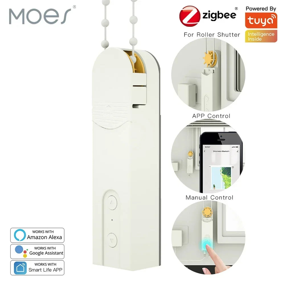ZigBee Smart Roller Blind Motor - Tuya Smart Life App Drive Hub with Alexa & Google Home Voice Control