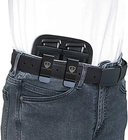 9mm .40 .45 Pistol Magazine Pouch – Single/Double Stack Holster, Concealed Carrier for Glock, S&W M&P, Sig Sauer, 1911, Beretta
