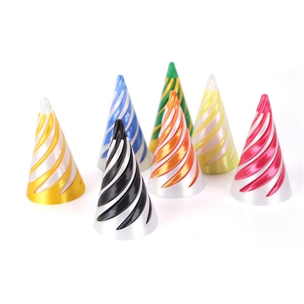 3D Printed Spiral Cone Toy - Impossible Pyramid Pass-Through Sculpture, Mini Vortex Thread Illusion