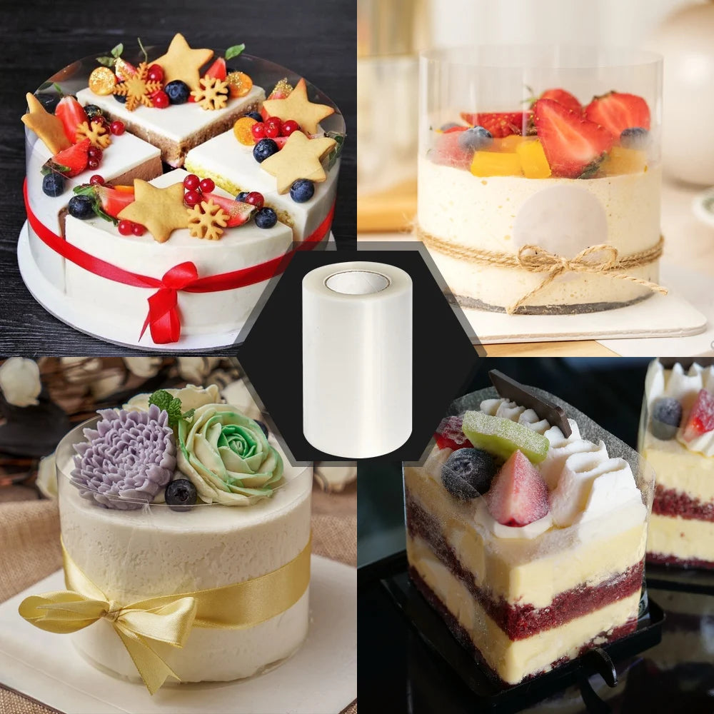 Transparent Acetate Cake Collar Film — DIY Bakeware Surround for 6/8/10/12/15cm Cakes & Baking Tools