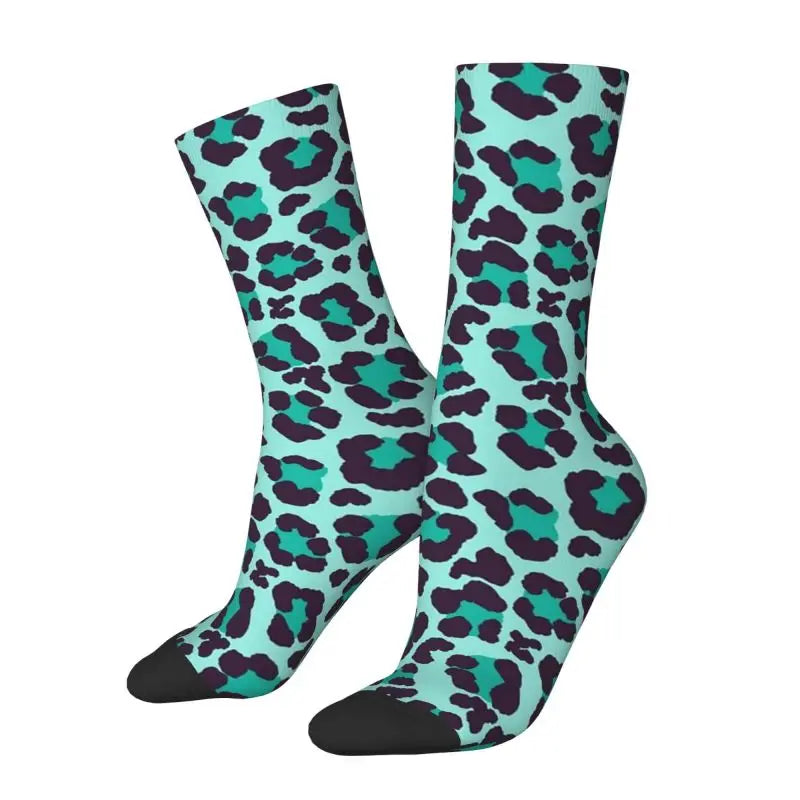Custom Funny Leopard Print Socks – 3D Animal Cheetah Pattern Warm Sports Socks for Men & Women