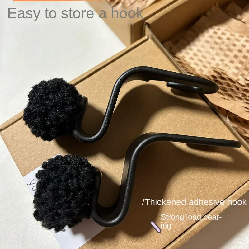 Cute Coal Ball Car Seat Back Hook: Headrest Organizer for Food Bags, Handbags, Clothes - Car Decoration Hanger