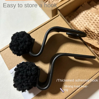 Cute Coal Ball Car Seat Back Hook: Headrest Organizer for Food Bags, Handbags, Clothes - Car Decoration Hanger