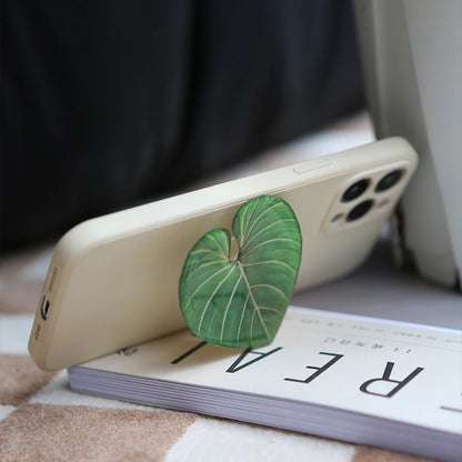Popular Cute Simulation Leaf Phone Holder Grip - Foldable & Expandable Finger Ring Support Stand - Glossy Griptok Pocket Socket