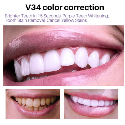 50ML V34 Purple Whitening Toothpaste – Brighten Teeth, Remove Stains & Foam Cleaning for Oral Care