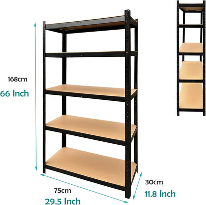 DayPlus 5-Tier Heavy Duty Garage Shelving – Adjustable Storage Unit, 386LBS Load Capacity per Tier, 150-200CM Height