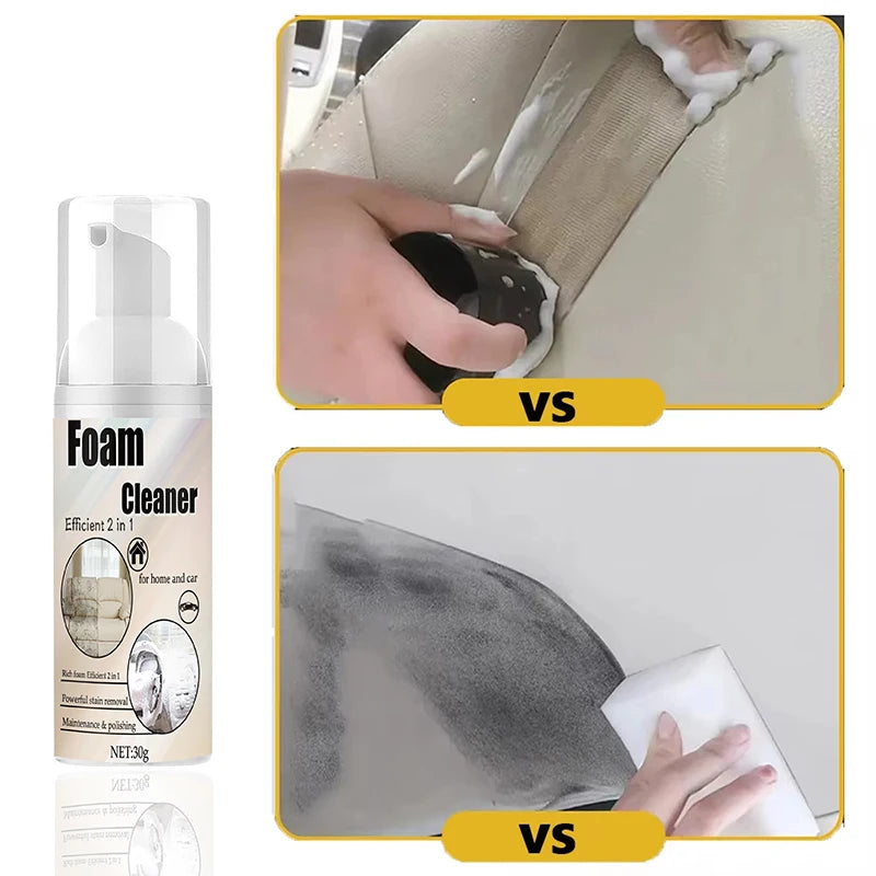 2-in-1 Foaming Car Seat Cleaner - Quick-Dry Fabric Stain Remover for Car Interior Seats