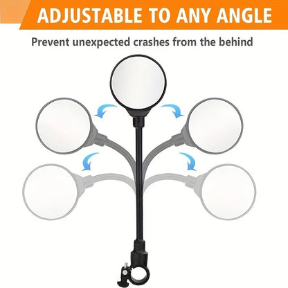 Bike Handlebar Mirrors - Rotatable and Adjustable Wide Angle Rearview, Shockproof Convex Universal Cycling Mirror