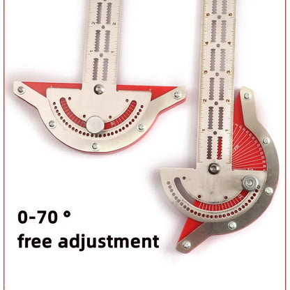 Stainless Steel Woodworker's Edge Ruler | Protractor Angle Precision Carpenter Measuring Tool