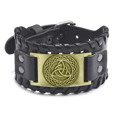 Trendy Viking Bracelet – Nordic Rune Compass & God Bird Charm Leather Woven Jewelry for Men, Fashion Accessory & Party Gift